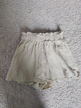 MARBLE Green Paperbag High-Waist Shorts